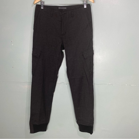 John Varvatos Black Wool Blend Cargo Joggers Sz‎ S - Picture 1 of 8